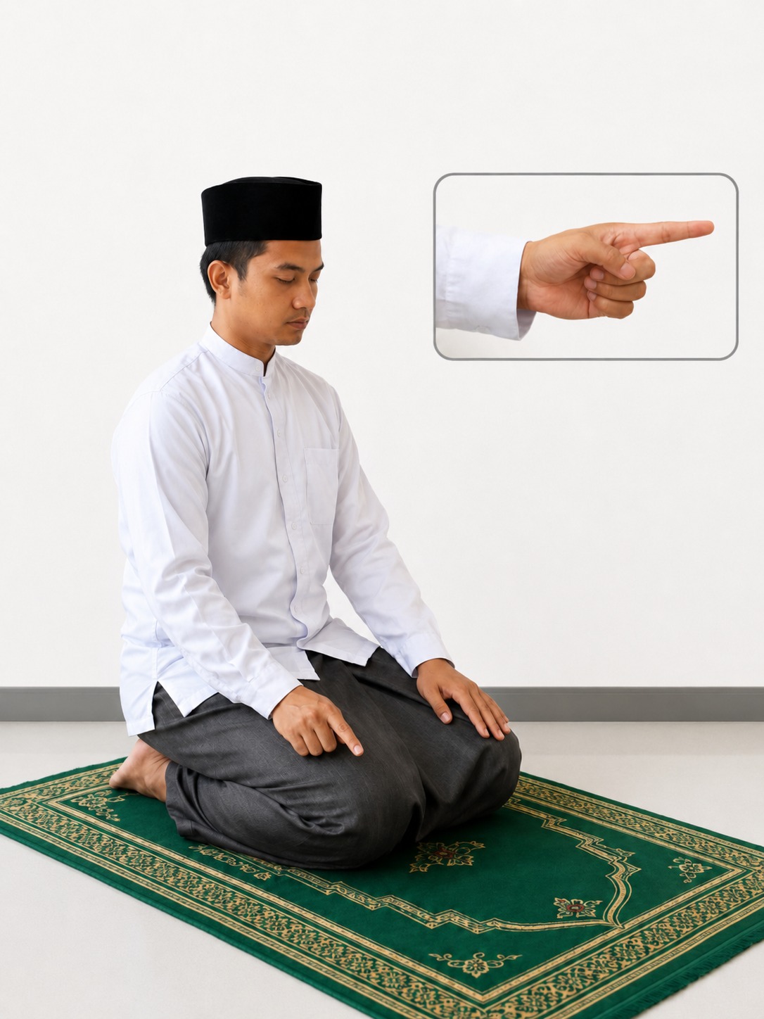 Peragaan gerakan Tasyahud Awal